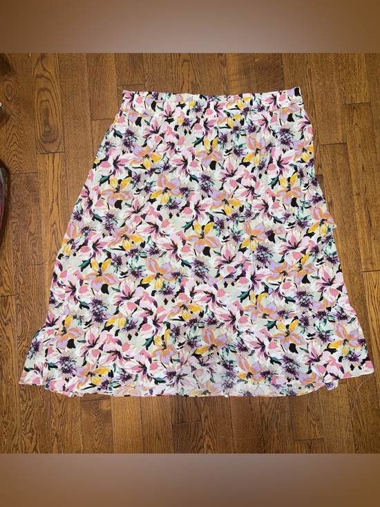 I.N. Studio Dresses & Skirts - 3x in studio tropical Floral A-Line Skirt layered ruffle hem, Pink Multi